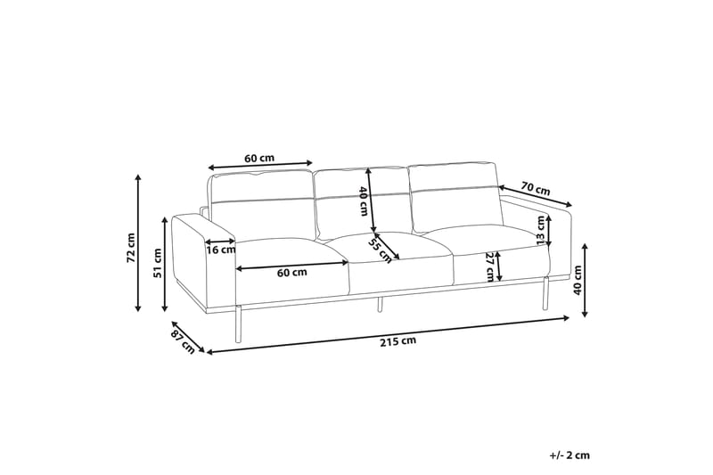 Bruna Sofa 3-seter - Beige - Møbler - Sofaer - 3 seter sofa