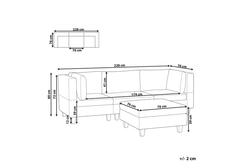 Buck Sofa 3-seter - Blå/Svart - Møbler - Sofaer - 3 seter sofa