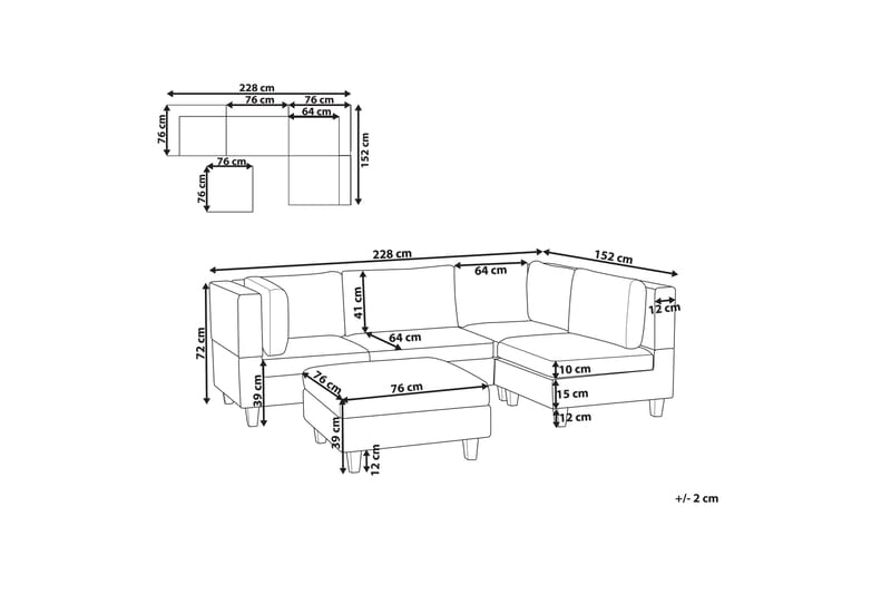 Buck Sofa 4-seter - Blå/Svart - Møbler - Sofaer - 4 seter sofa