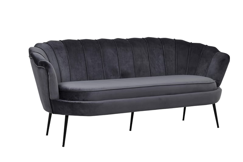 Calais 3-seter Sofa Fløyel - Mørk grå - Møbler - Sofaer - 3 seter sofa