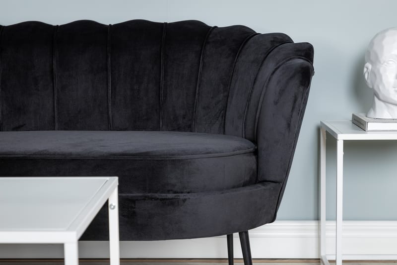 Calais 3-seter Sofa Fløyel - Svart - Møbler - Sofaer - 3 seter sofa