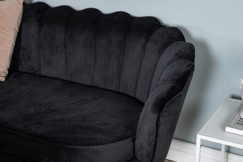 Calais 3-seter Sofa Fløyel - Svart - Møbler - Sofaer - 3 seter sofa