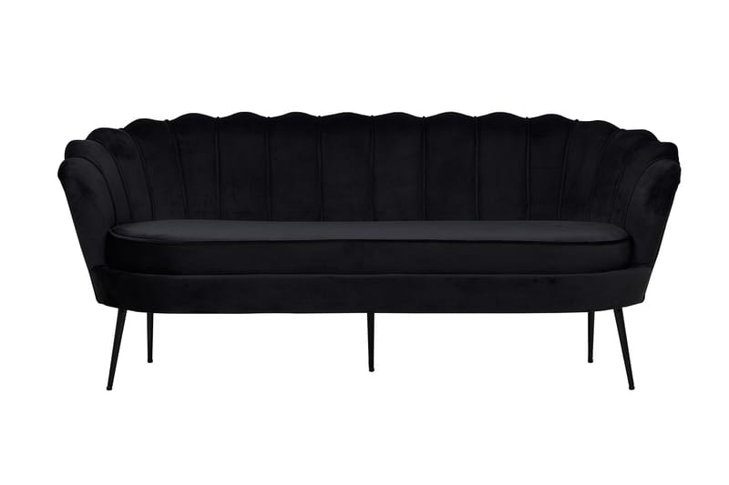 Calais 3-seter Sofa Fløyel - Svart - Møbler - Sofaer - 3 seter sofa