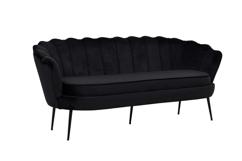 Calais 3-seter Sofa Fløyel - Svart - Møbler - Sofaer - 3 seter sofa