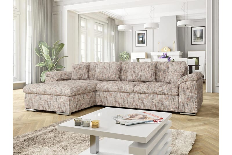 Camior Sofa med Divan 3-seter - Flerfarget/Beige - Møbler - Sofaer - Sofaer med sjeselong - 3 seters sofa med divan