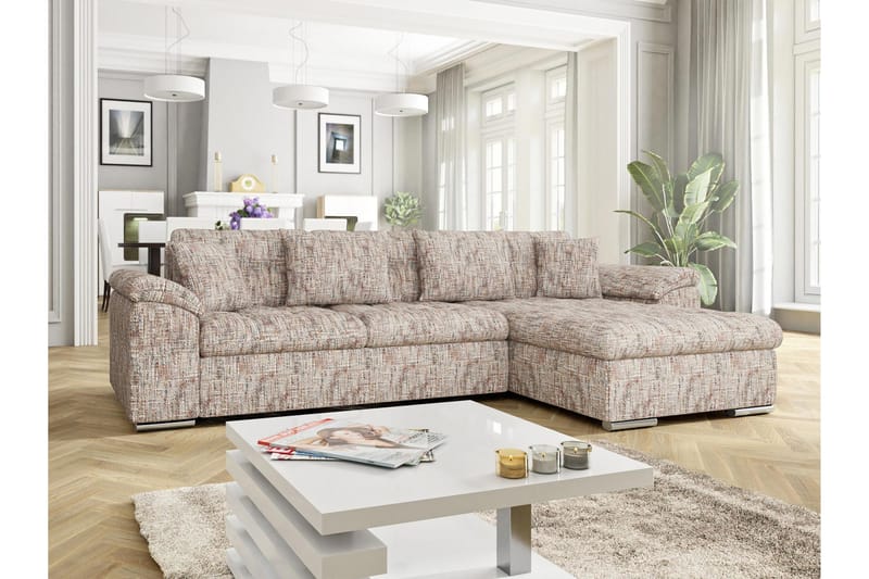 Camior Sofa med Divan 3-seter - Flerfarget/Beige - Møbler - Sofaer - Sofaer med sjeselong - 3 seters sofa med divan