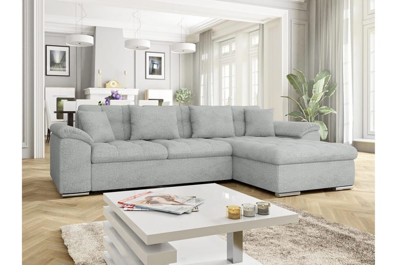 Camior Sofa med Divan 3-seter - Grå - Møbler - Sofaer - Sofaer med sjeselong - 3 seters sofa med divan