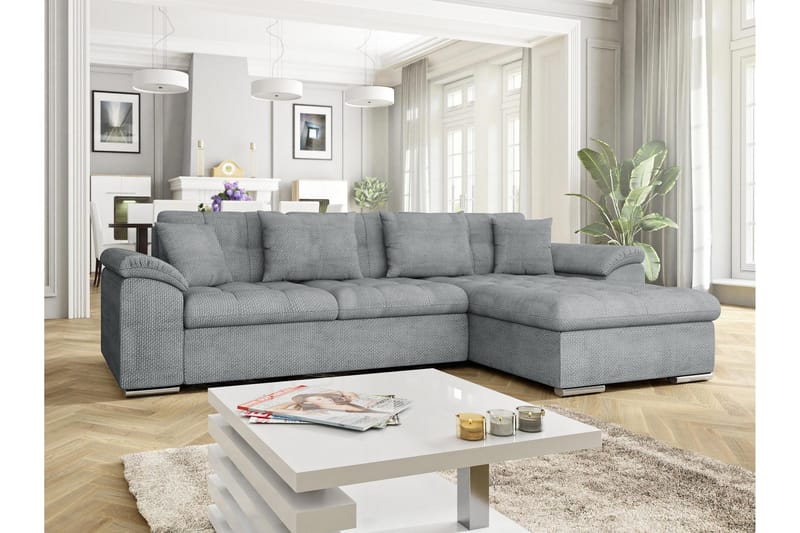 Camior Sofa med Divan 3-seter - Grå - Møbler - Sofaer - Sofaer med sjeselong - 3 seters sofa med divan