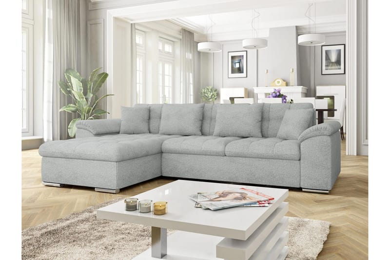 Camior Sofa med Divan 3-seter - Grå - Møbler - Sofaer - Sofaer med sjeselong - 3 seters sofa med divan