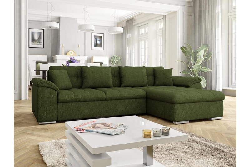 Camior Sofa med Divan 3-seter - Grønn - Møbler - Sofaer - Sofaer med sjeselong - 3 seters sofa med divan