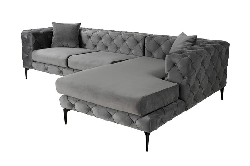 Canunda 3-seters Sofa med Høyre Sjeselong - Antrasitt - Møbler - Sofaer - Sofaer med sjeselong - 3 seters sofa med divan