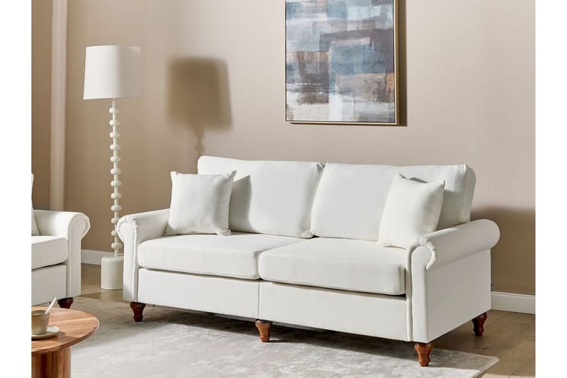 Cher Sofa 3-seter - Hvit/Mørkt tre - Møbler - Sofaer - 3 seter sofa