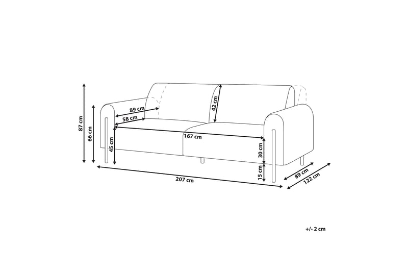 Christa Sofa 3-seter - Beige/Svart - Møbler - Sofaer - 3 seter sofa