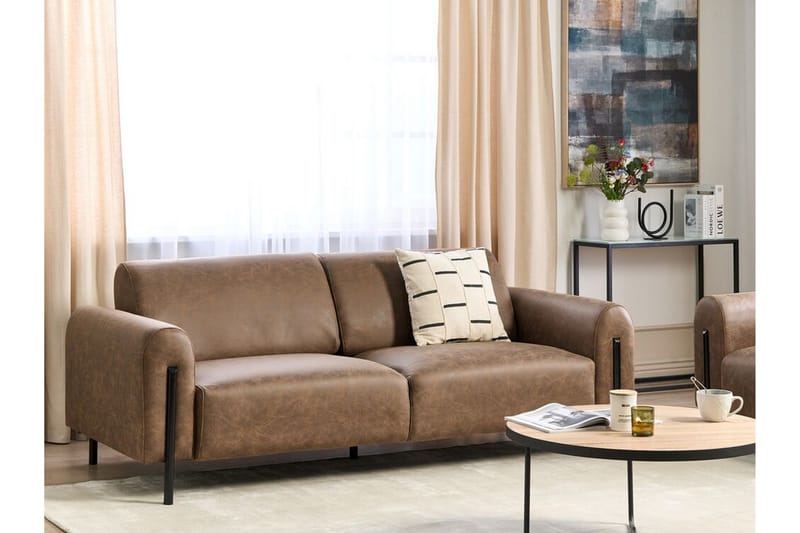 Christa Sofa 3-seter - Brun/Svart - Møbler - Sofaer - 3 seter sofa