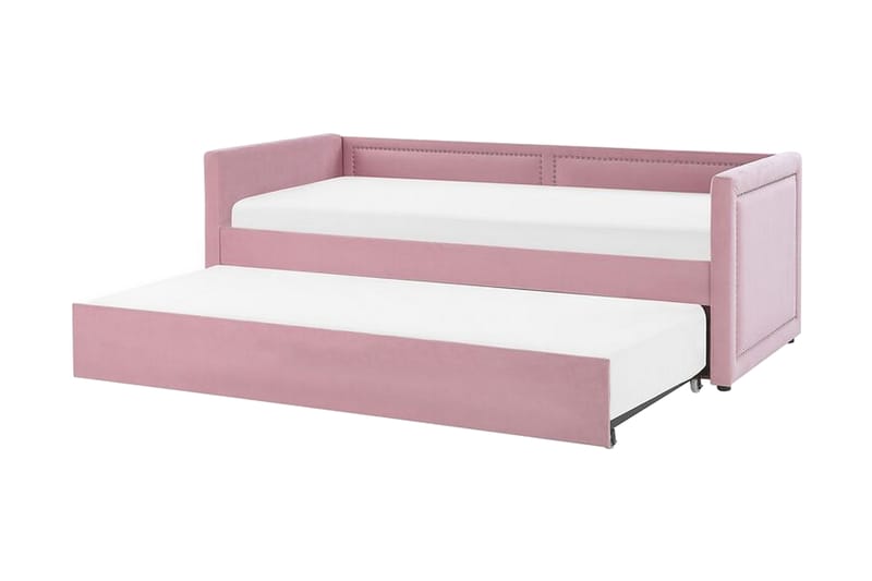 Dagseng 90 x 200 cm fløyel rosa MIMIZAN - Rosa - Møbler - Sofaer - Dagsenger