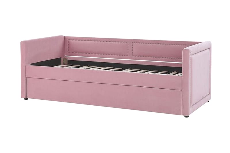 Dagseng 90 x 200 cm fløyel rosa MIMIZAN - Rosa - Møbler - Sofaer - Dagsenger