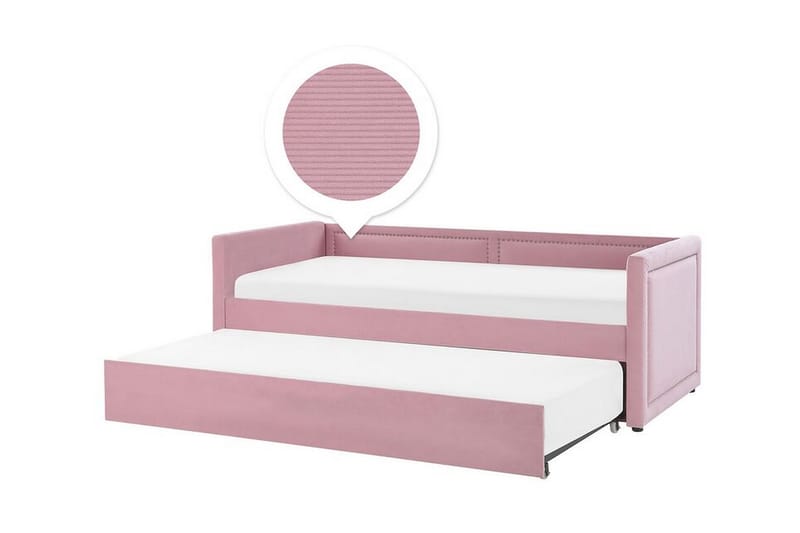 Dagseng 90 x 200 cm fløyel rosa MIMIZAN - Rosa - Møbler - Sofaer - Dagsenger