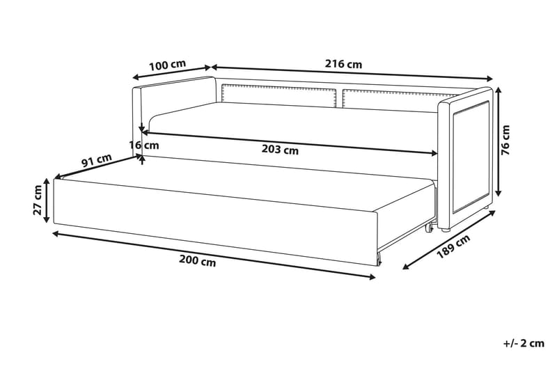 Dagseng 90 x 200 cm fløyel rosa MIMIZAN - Rosa - Møbler - Sofaer - Dagsenger