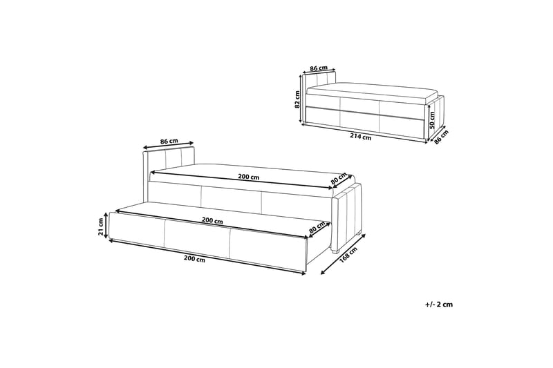 Dagseng Axet 80x200 cm - Blå - Møbler - Sofaer - Dagsenger