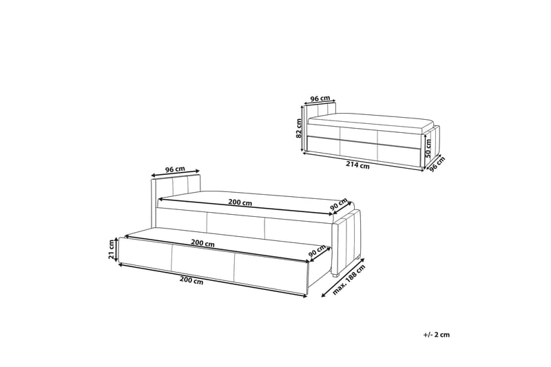 Dagseng Marmande 90 | 200 cm - Blå - Møbler - Sofaer - Dagsenger