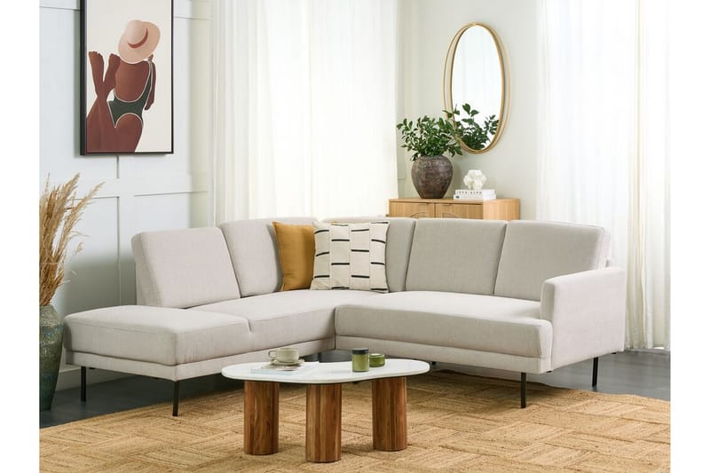 Deajna Hjørnesofa 4-seter - Beige/Svart - Møbler - Sofaer - Hjørnesofaer