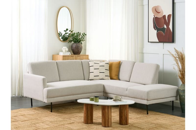 Deajna Hjørnesofa 4-seter - Beige/Svart - Møbler - Sofaer - Hjørnesofaer