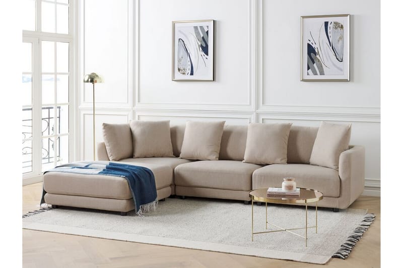 Delisha Sofa 3-seter - Beige/Svart - Møbler - Sofaer - 3 seter sofa