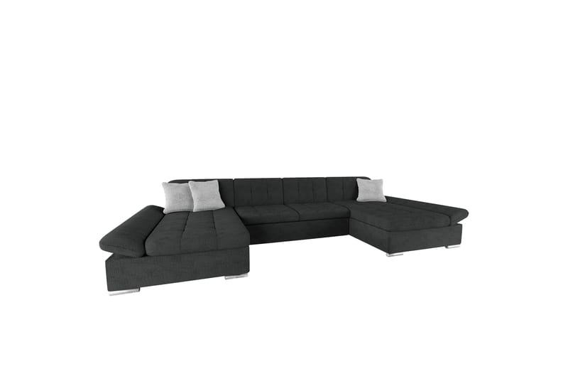 Dewitt Sofa Dobbeldivan 4-seter - Svart/Lys grå - Møbler - Sofaer - U-sofa