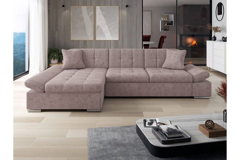 Djerra Sofa med Divan 3-seter - Beige - Møbler - Sofaer - Sofaer med sjeselong - 3 seters sofa med divan