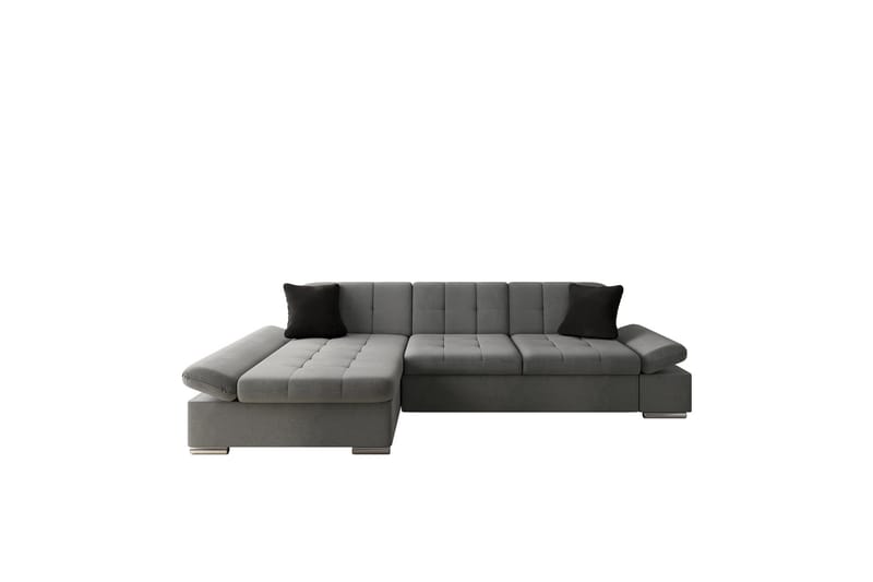 Djerra Sofa med Divan 3-seter - Grå/Svart - Møbler - Sofaer - Sofaer med sjeselong - 3 seters sofa med divan