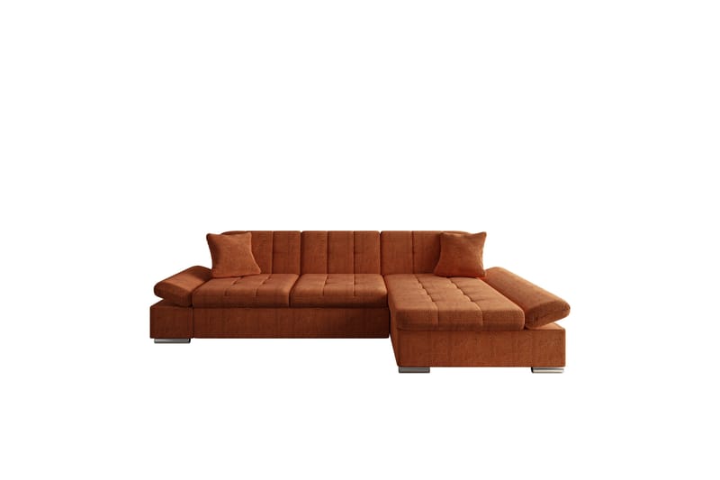 Djerra Sofa med Divan 3-seter - Oransje - Møbler - Sofaer - Sofaer med sjeselong - 3 seters sofa med divan