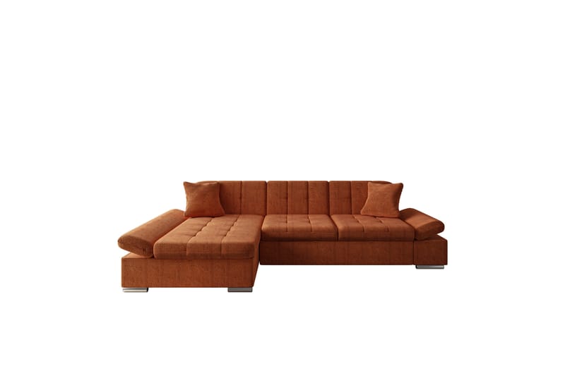 Djerra Sofa med Divan 3-seter - Oransje - Møbler - Sofaer - Sofaer med sjeselong - 3 seters sofa med divan