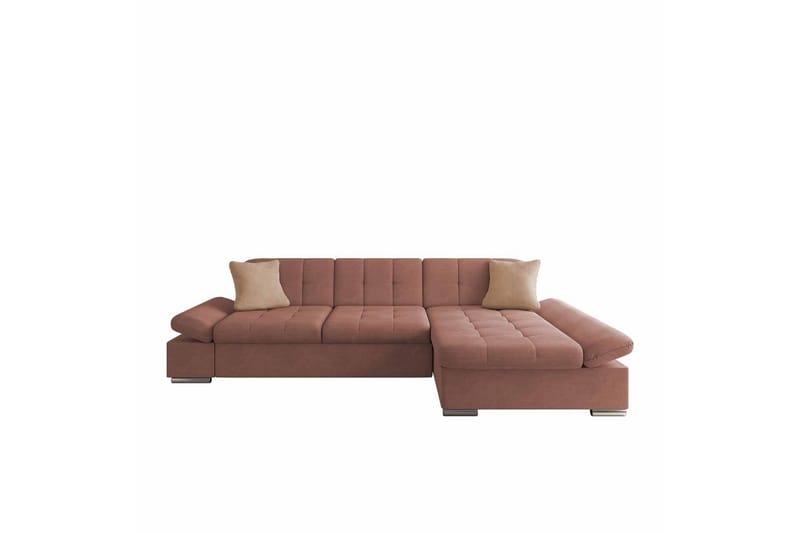 Djerra Sofa med Divan 3-seter - Rosa/Beige - Møbler - Sofaer - Sofaer med sjeselong - 3 seters sofa med divan