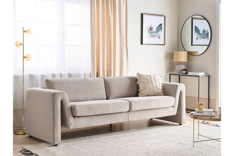 Durran Sofa 3-seter - Taupe/Svart - Møbler - Sofaer - 3 seter sofa