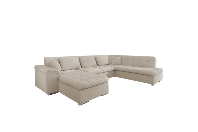 Dynir Sofa med Sjeselong og Divan 4-seter - Beige - Møbler - Sofaer - Sofaer med sjeselong - 4 seters sofa med divan