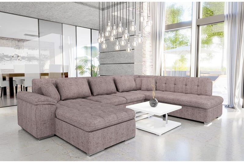 Dynir Sofa med Sjeselong og Divan 4-seter - Beige - Møbler - Sofaer - Sofaer med sjeselong - 4 seters sofa med divan