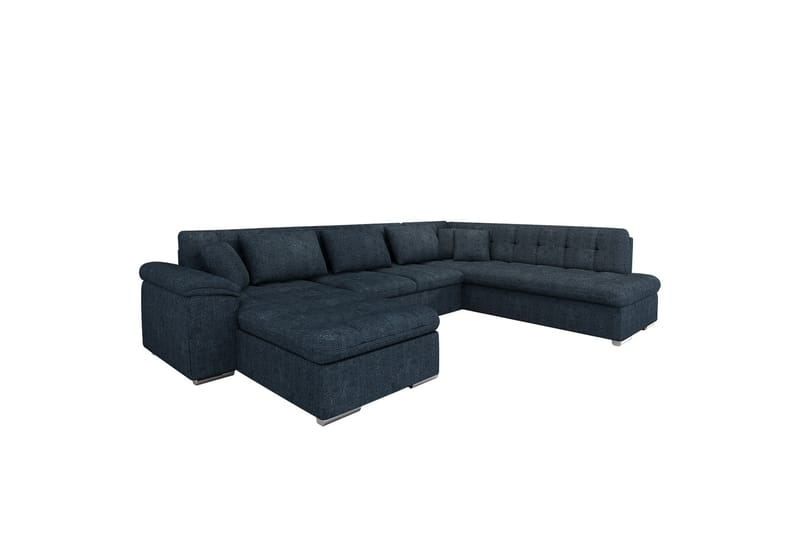 Dynir Sofa med Sjeselong og Divan 4-seter - Blå - Møbler - Sofaer - Sofaer med sjeselong - 4 seters sofa med divan