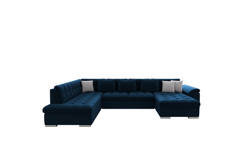 Dynir Sofa med Sjeselong og Divan 4-seter - Blå/Beige - Møbler - Sofaer - Sofaer med sjeselong - 4 seters sofa med divan