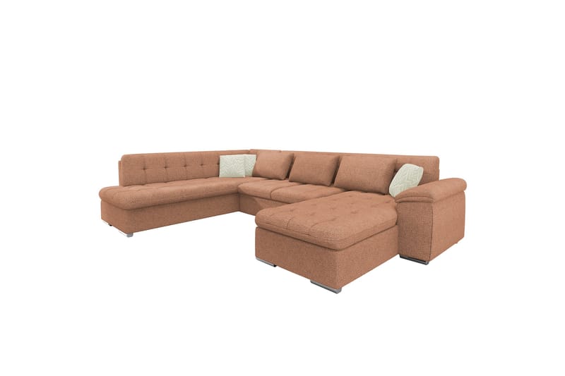 Dynir Sofa med Sjeselong og Divan 4-seter - Brun/Beige - Møbler - Sofaer - Sofaer med sjeselong - 4 seters sofa med divan