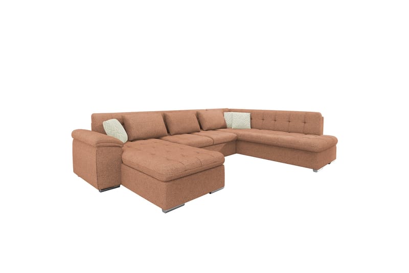 Dynir Sofa med Sjeselong og Divan 4-seter - Brun/Beige - Møbler - Sofaer - Sofaer med sjeselong - 4 seters sofa med divan