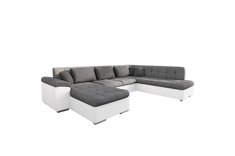 Dynir Sofa med Sjeselong og Divan 4-seter - Hvit/Grå - Møbler - Sofaer - Sofaer med sjeselong - 4 seters sofa med divan