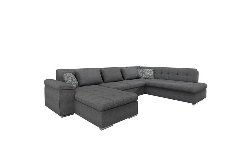 Dynir Sofa med Sjeselong og Divan 4-seter - Mørk grå/Lys grå - Møbler - Sofaer - Sofaer med sjeselong - 4 seters sofa med divan