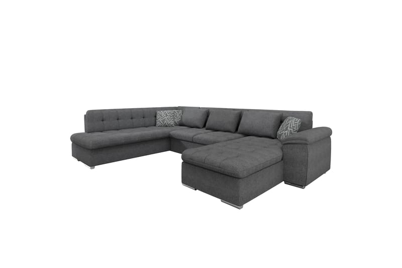 Dynir Sofa med Sjeselong og Divan 4-seter - Mørk grå/Lys grå - Møbler - Sofaer - Sofaer med sjeselong - 4 seters sofa med divan