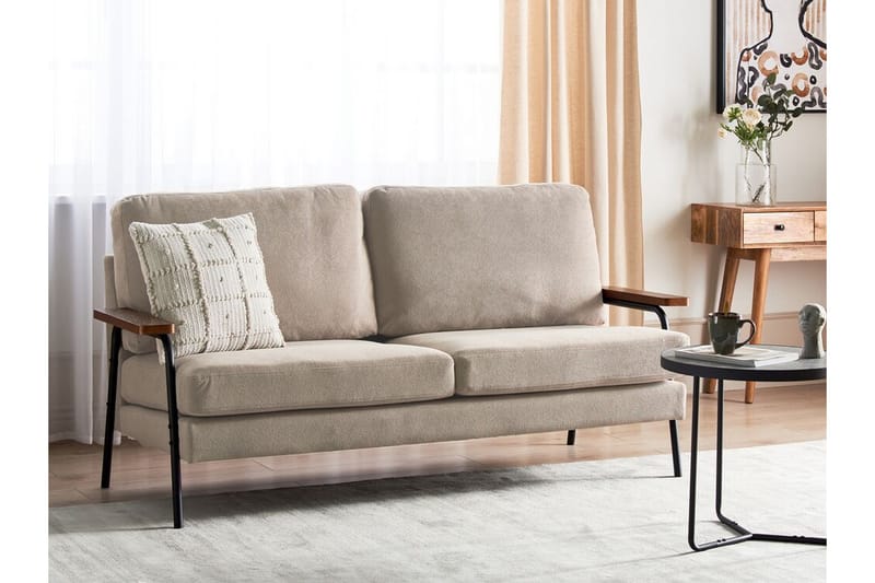 Faris Sofa 3-seter - Beige/Mørkt tre/Svart - Møbler - Sofaer - 3 seter sofa