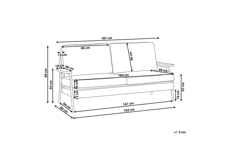 Faris Sofa 3-seter - Grå/Mørkt tre/Svart - Møbler - Sofaer - 3 seter sofa