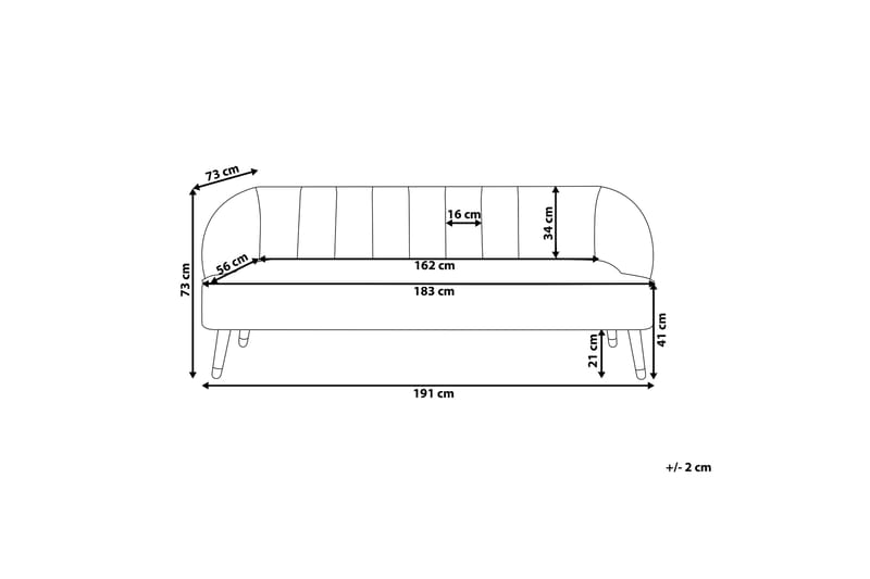 Farrin Sofa 3-seter - Brun/Svart/Gull - Møbler - Sofaer - 3 seter sofa