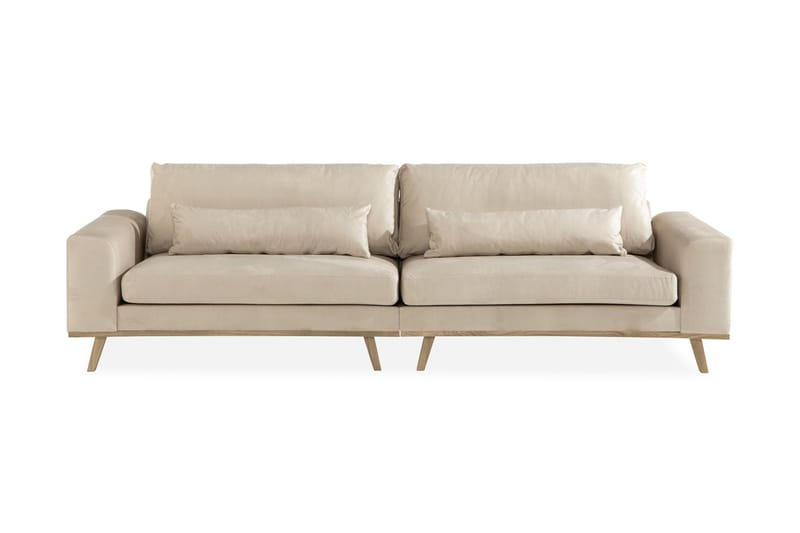 4-seter Sofa Haga Fløyel - Beige - Møbler - Sofaer - Fløyelssofaer