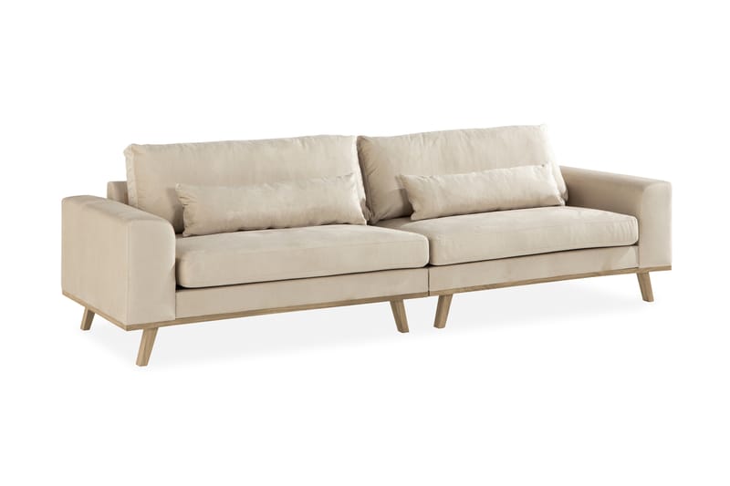 4-seter Sofa Haga Fløyel - Beige - Møbler - Sofaer - Fløyelssofaer