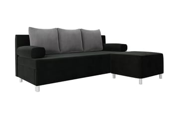 Sofa Rejmyre med Puff - Svart|Grå - Møbler - Sofaer - Sovesofaer - 4 seters sovesofa