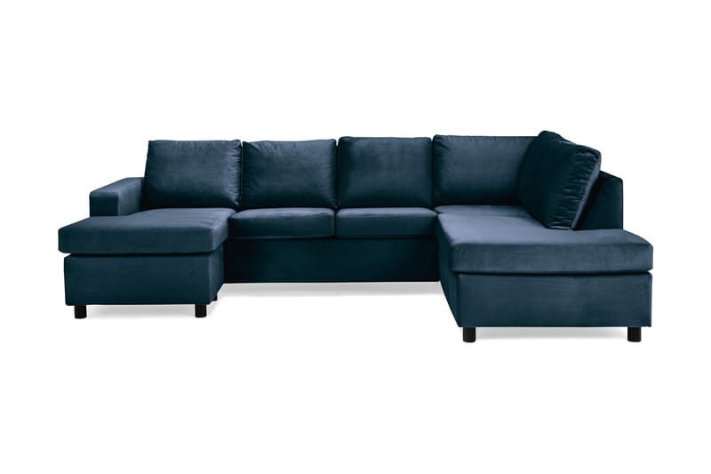 U-sofa Nevada Large Divan Venstre Fløyel - Midnattsblå - Møbler - Sofaer - Fløyelssofaer